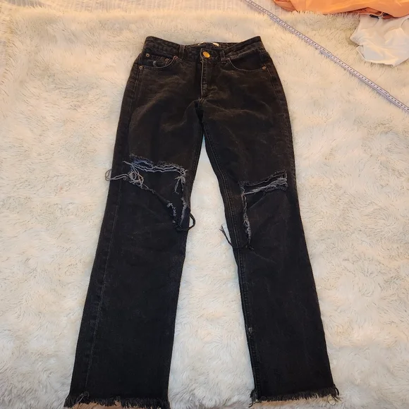 Aviator Nation Vintage Black Distressed Rippedjeans Size 24